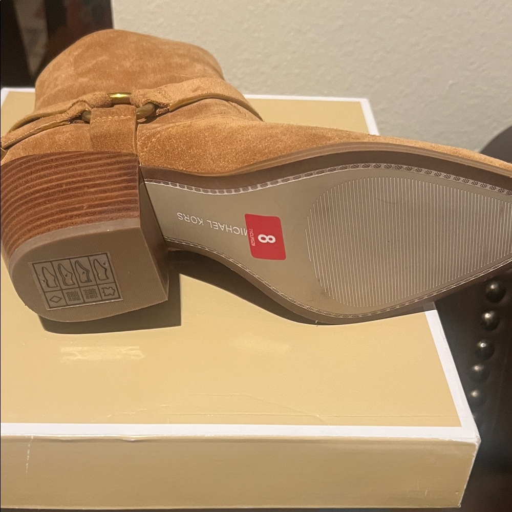 Michael Kors Brown Suede Ankle Booties - Picture 2 of 4